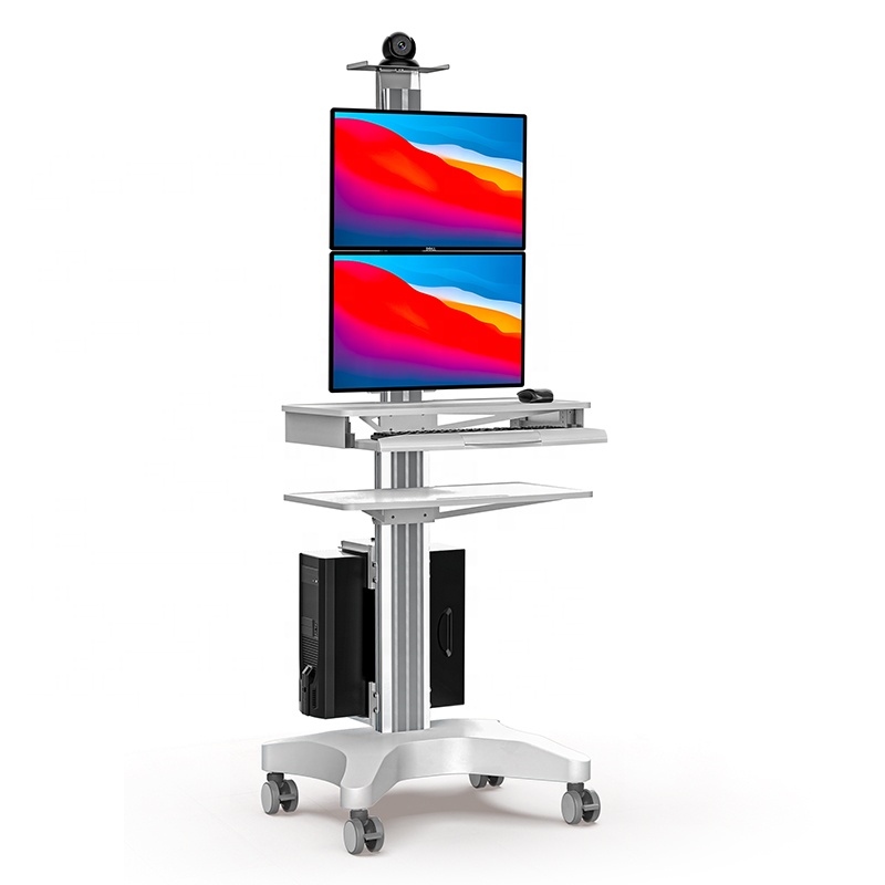 Medical Lab Officer - Mobiler Verstellbarer Krankenhaus-Medizinwagen mit 2 Monitorhalterungen