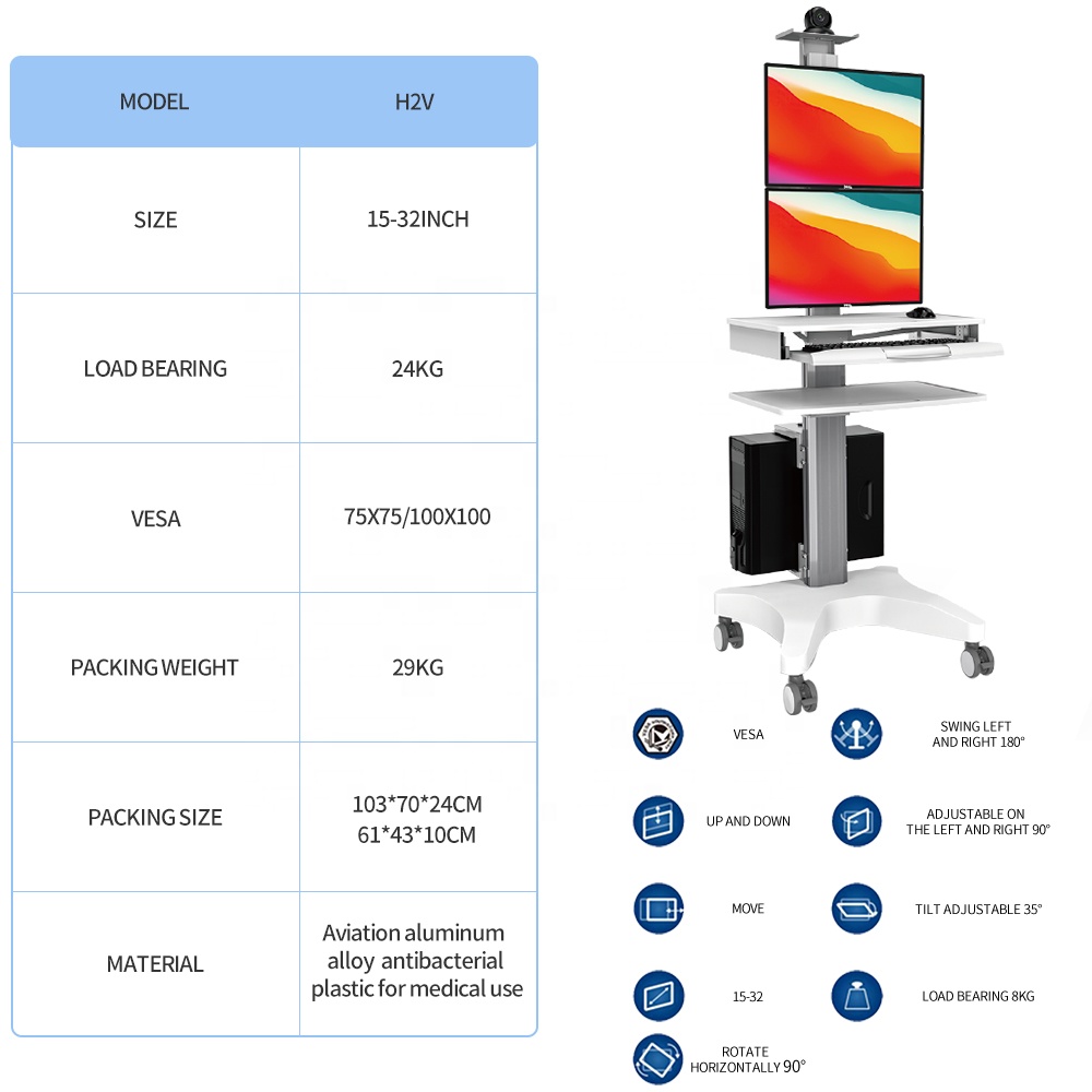 Mobiler Verstellbarer Medizini – Medical Lab Officer Bewertung und Preis